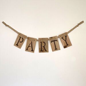 Hand-painted Reclaimed Cedar Shingle Banner: Party
